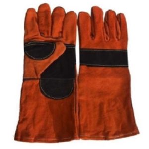 GUANTES CUERO CROMO NARANJA/NEGRO – STEELPRO