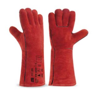 GUANTES CUERO CROMO ROJO – STEELPRO